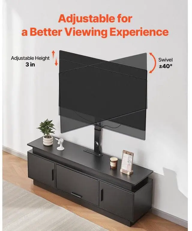 Alt view image 5 of 7 - VEVOR 52" TV Stand with Mount for up to 75 in TVs with Power Outlet & LED Lights