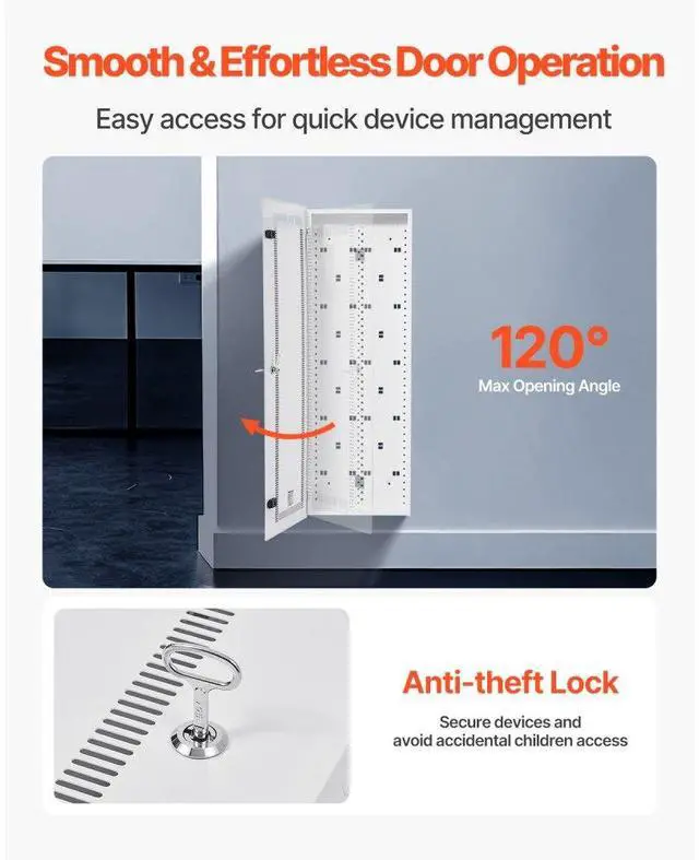Alt view image 6 of 7 - VEVOR Structured Media Center Enclosure 28 in with Vented Hinged Door Cable Management