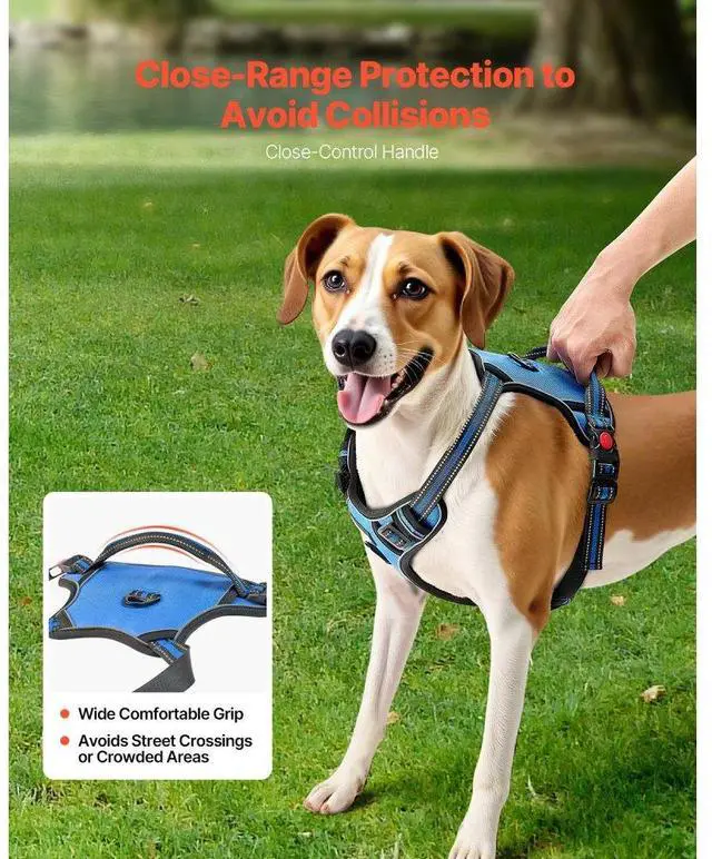 Alt view image 4 of 7 - VEVOR Dog Harness for Large Dogs No Pull Adjustable Dog Vest Pet Harness with Leash