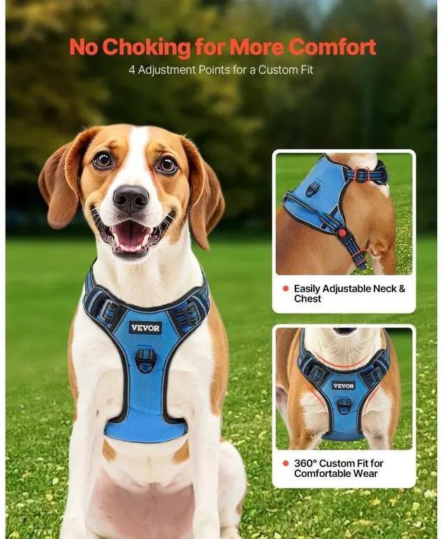 Alt view image 5 of 7 - VEVOR Dog Harness for Large Dogs No Pull Adjustable Dog Vest Pet Harness with Leash