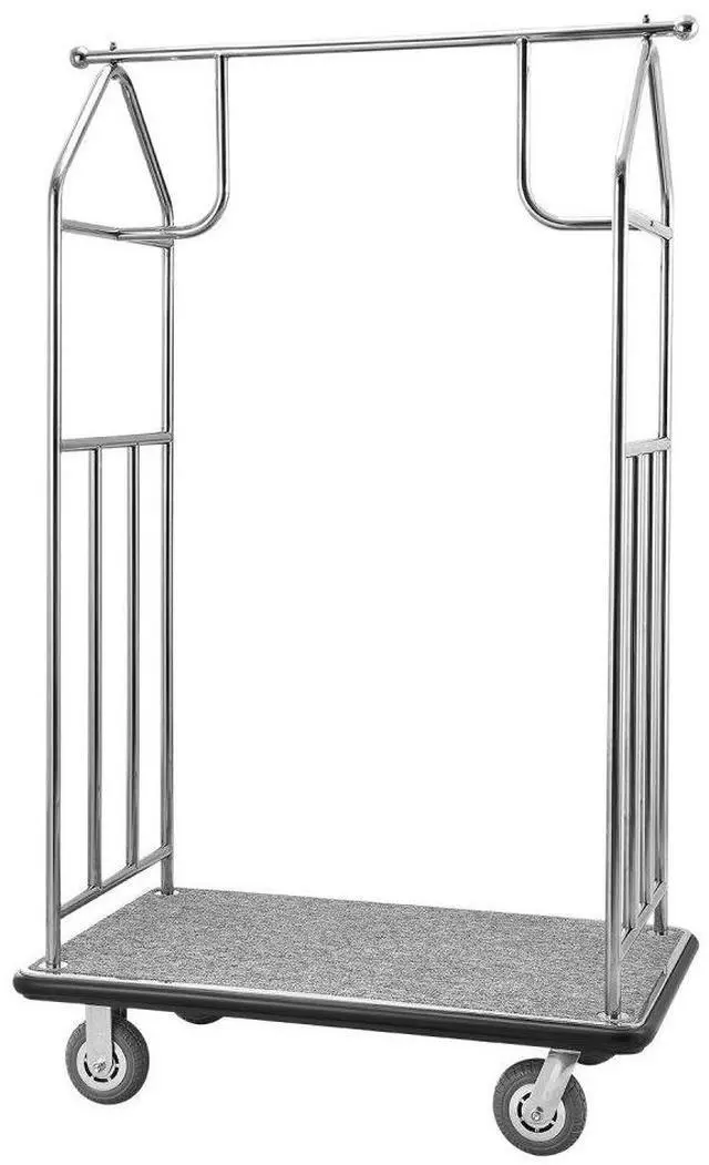 Main image of VEVOR  Hotel Luggage Cart 800 LBS Brushed Stainless Steel Finish Bellman's Cart