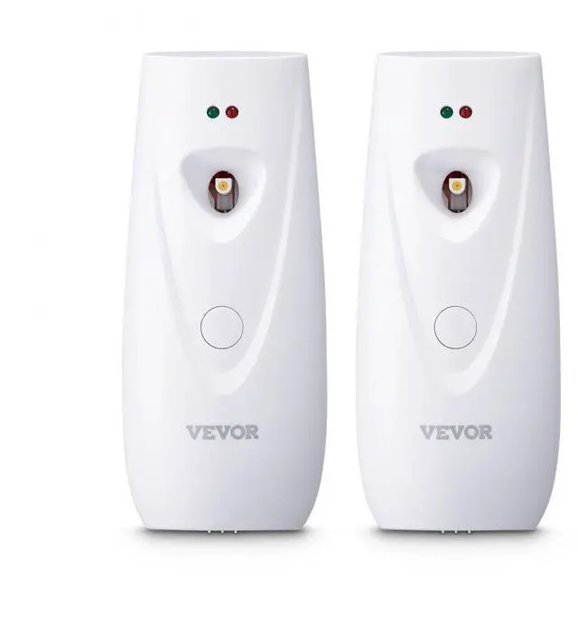 Main image of VEVOR  Automatic Air Freshener Spray Dispenser, 2-Pack, Wall Mounted or Free Standing, Battery Operated, Multiple Time Settings for Home, Indoor, Bathrooms, Offices, Hotels, Commercial Places, White
