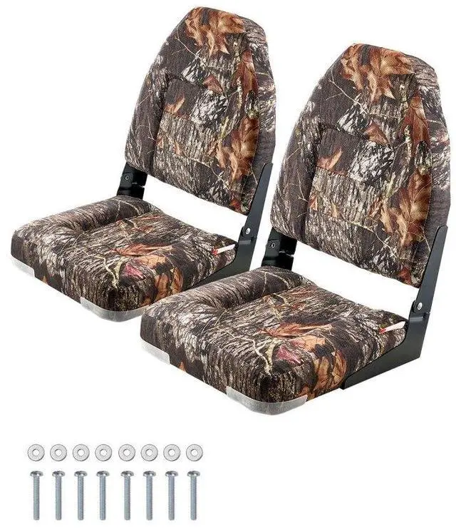 Main image of VEVOR Boat Seat High Backrest Flip Up Boat Seat Sponge Cushion Camouflage
