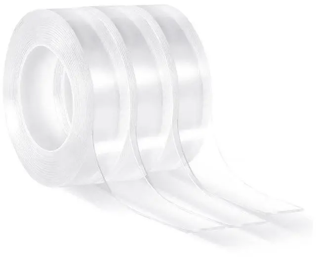 Main image of VEVOR Double Sided Tape Heavy Duty, 16 ft Nano Mounting Tape(3 Pack), Strong Adhesive & Reusable, Clear Two Sided Wall Tape, Removable Poster Picture Hanging Strips for Home Office Car Outdoor Use