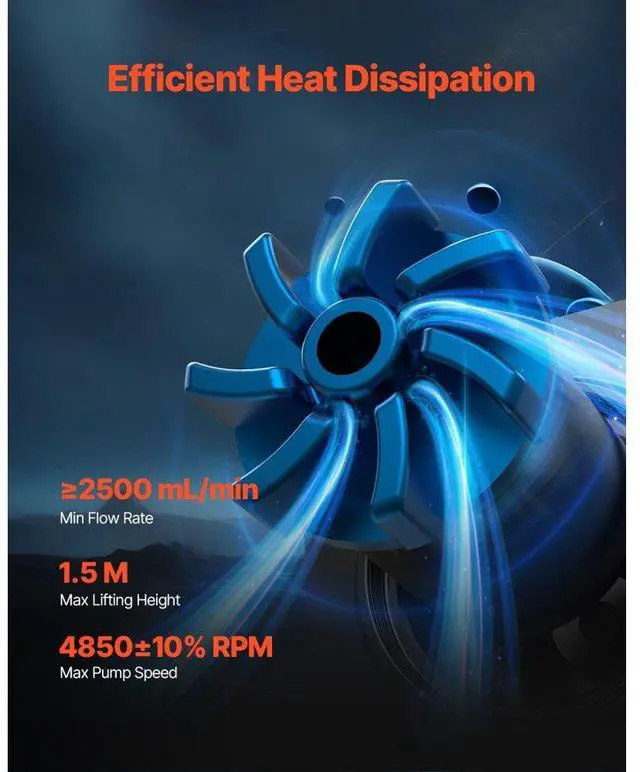 Alt view image 2 of 7 - VEVOR CPU Liquid Cooler AIO CPU Water Cooler with ARGB Light & 120 mm PWN Fans