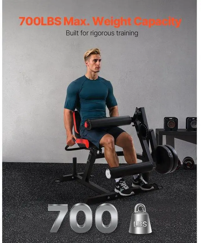 Alt view image 2 of 14 - VEVOR Leg Extension and Curl Machine Lower Body Special Leg Exercise Bench Adjustable