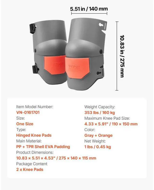 Alt view image 7 of 7 - VEVOR Knee Pads for Work Extra Thick for Construction Flooring Cleaning Roofing