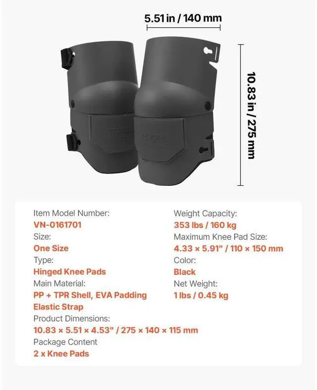 Alt view image 7 of 7 - VEVOR Knee Pads for Work Extra Thick for Construction Roofing Flooring Cleaning