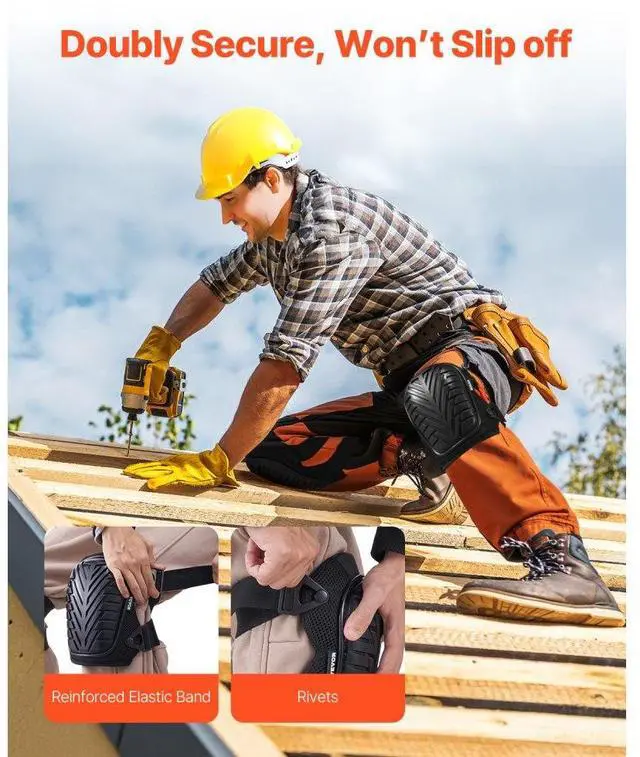 Alt view image 4 of 7 - VEVOR Knee Pads for Work Heavy Duty Construction Knee Pads Soft Foam Gel Cushion