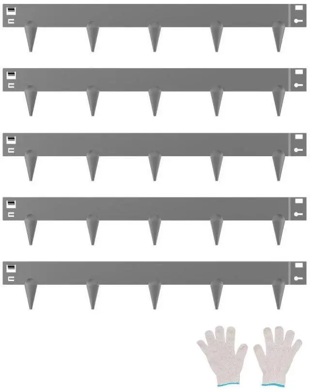 Main image of VEVOR Steel Landscape Edging 5 Packs 39 x 3in Rust-Resistant Edging Border Dark Gray
