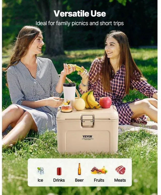 Alt view image 6 of 7 - VEVOR Portable Cooler 16.5 QT Insulated Hard Cooler 23 Can Capacity with Cup Holder