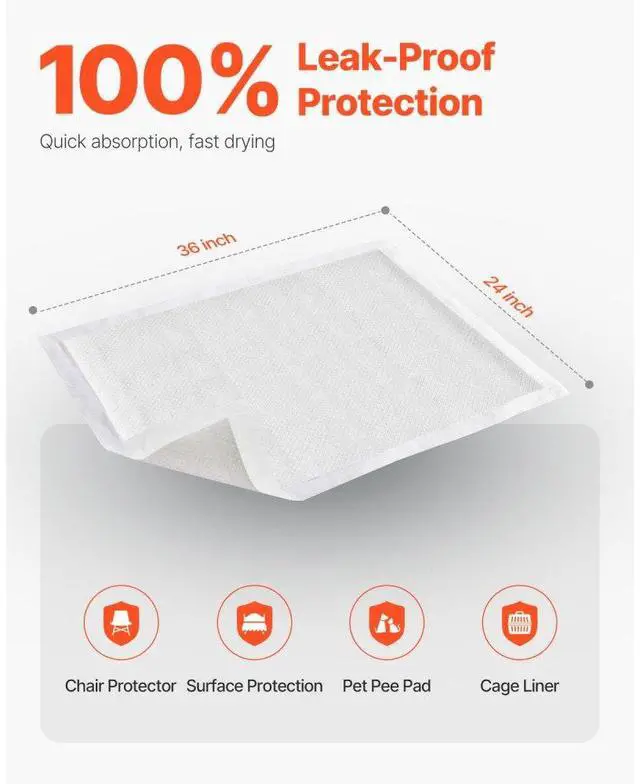 Alt view image 2 of 7 - VEVOR Disposable Underpads 30"x36" Incontinence Bed Pads for Bed Sofa Mattress 75 Pack