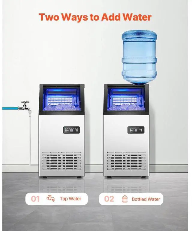 Alt view image 5 of 7 - VEVOR Commercial Ice Maker Freestanding Cabinet Machine 80lbs/24H 36 Ice Cubes