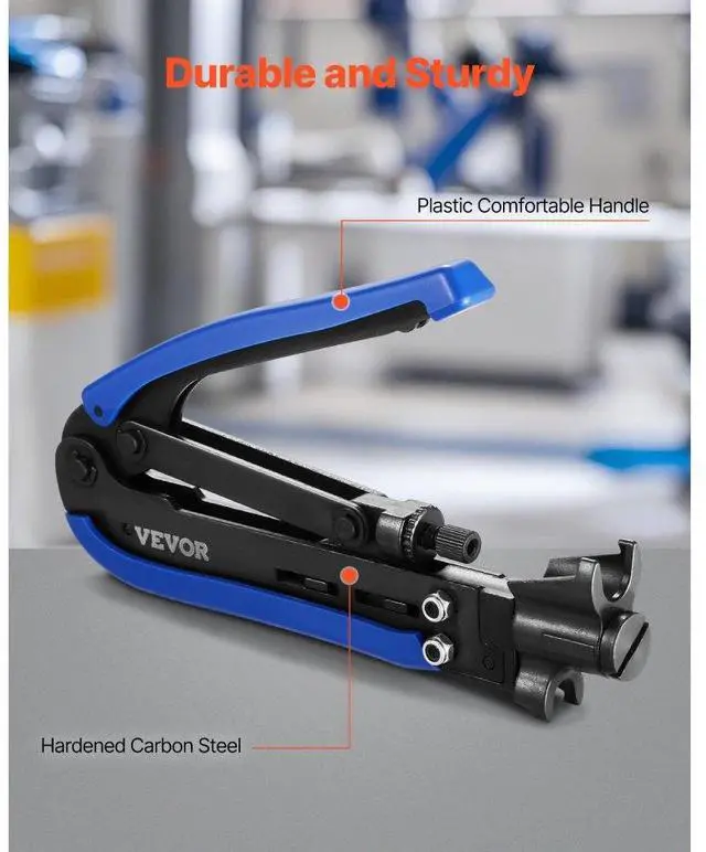 Alt view image 5 of 7 - VEVOR Coax Cable Crimper Kit Coaxial Cable Compression Tool Kit with Crimp Tool
