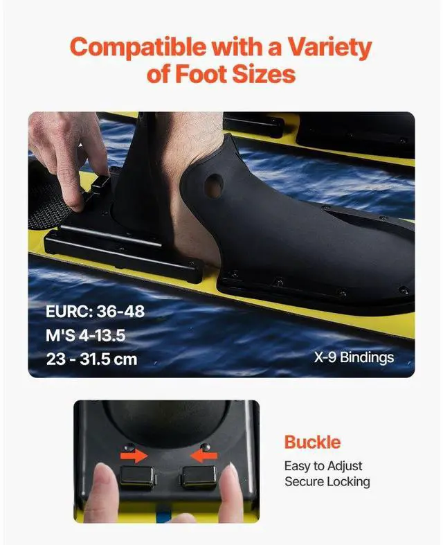 Alt view image 3 of 7 - VEVOR  67-inch Water Skis Combo Adults Water Skis with X-9 Adjustable Bindings
