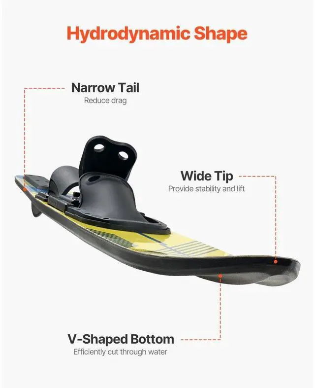 Alt view image 5 of 7 - VEVOR  67-inch Water Skis Combo Adults Water Skis with X-9 Adjustable Bindings