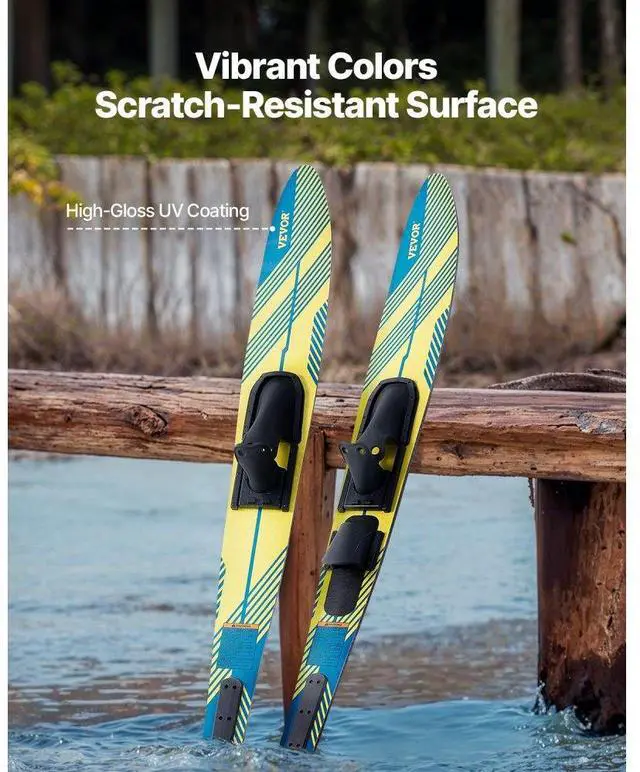 Alt view image 6 of 7 - VEVOR  67-inch Water Skis Combo Adults Water Skis with X-9 Adjustable Bindings