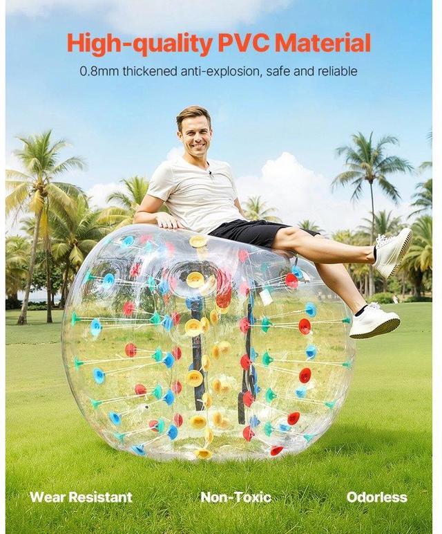 Alt view image 2 of 7 - VEVOR 1-Pack 5FT/1.5M Inflatable Bumper Balls PVC Body Sumo Zorb Ball Outdoor Game