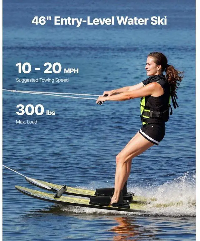 Alt view image 2 of 7 - VEVOR 46-inch Water Skis Combo Training Water Skis with X-7 Adjustable Bindings