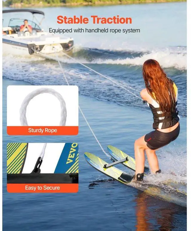 Alt view image 6 of 7 - VEVOR 46-inch Water Skis Combo Training Water Skis with X-7 Adjustable Bindings