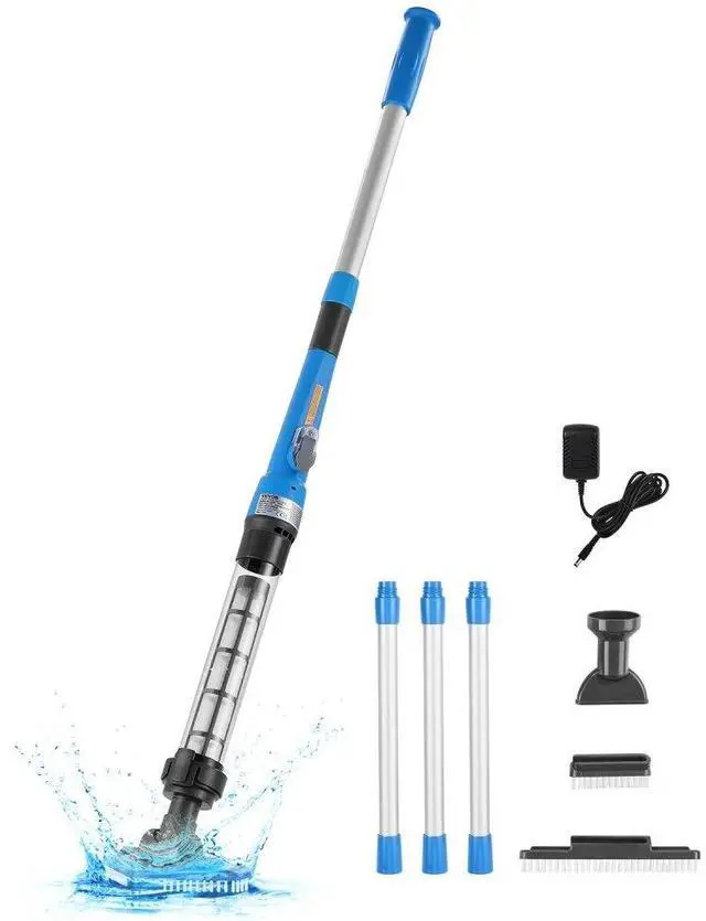 Main image of VEVOR Pool Vacuum, 8.5 GPM Handheld Cordless Hot Tub Vacuum with Extension Pole, for Deep Cleaning & Strong Suction, Rechargeable Pool Cleaner, Running up to 1Hour, for Above Ground/Inground Pool Spas