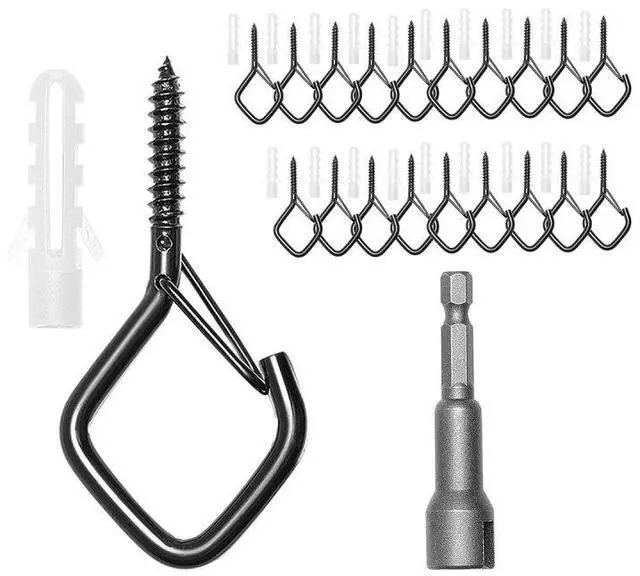 Main image of VEVOR 20 PCS Q-Hanger Hooks Screw Hooks 2.17 in for Outdoor String Lights Decors