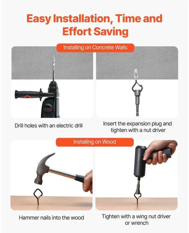 Alt view image 6 of 14 - VEVOR 20 PCS Q-Hanger Hooks Screw Hooks 2.17 in for Outdoor String Lights Decors