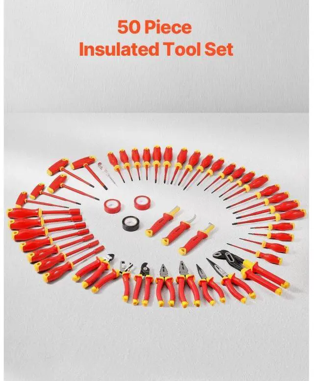 Alt view image 2 of 7 - VEVOR Insulated Screwdriver Set 50-Piece Insulated Tool Set for Electricians 1000V