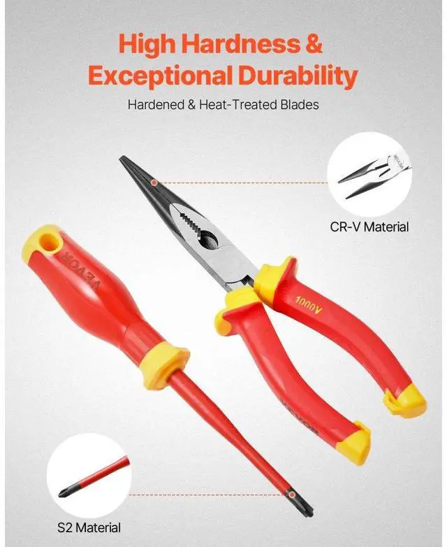 Alt view image 3 of 7 - VEVOR Insulated Screwdriver Set 50-Piece Insulated Tool Set for Electricians 1000V