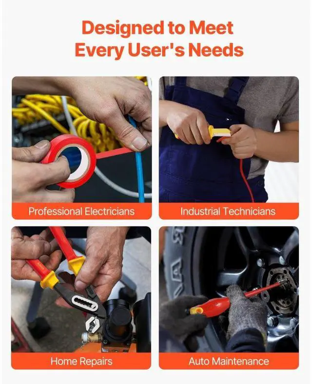 Alt view image 6 of 7 - VEVOR Insulated Screwdriver Set 50-Piece Insulated Tool Set for Electricians 1000V