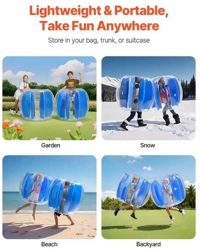 Alt view image 6 of 7 - 1-Pack 4FT/1.2M Inflatable Bumper Balls PVC Body Sumo Zorb Ball Outdoor Game