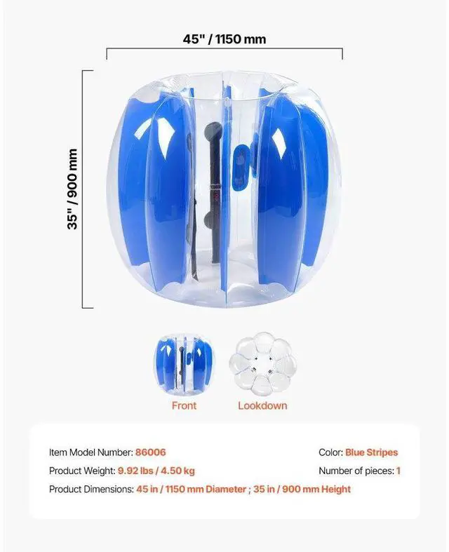 Alt view image 7 of 7 - 1-Pack 4FT/1.2M Inflatable Bumper Balls PVC Body Sumo Zorb Ball Outdoor Game