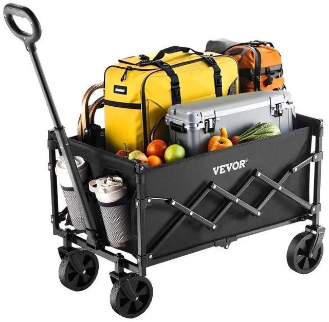 Main image of VEVOR Collapsible Wagon Carts 120L & 225LBS Heavy Duty Folding Garden Cart Black