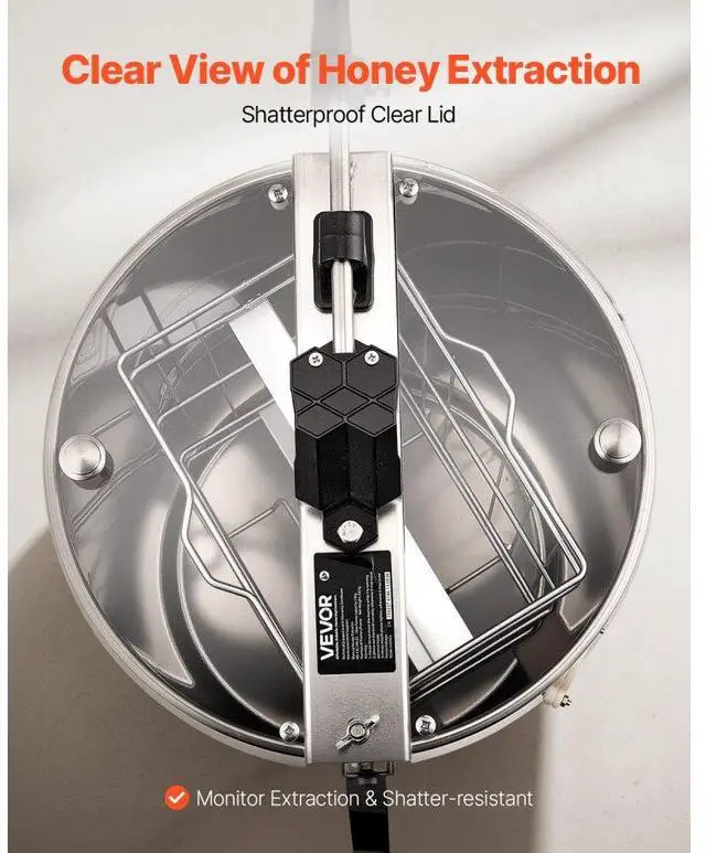 Alt view image 6 of 7 - VEVOR Manual Honey Extractor 2 Frame Beekeeping Honeycomb Spinner Stainless Steel