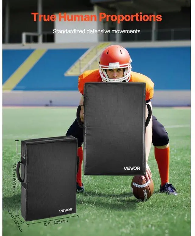 Alt view image 2 of 7 - VEVOR 24x16in Football Blocking Tackle Dummy Heavy Duty Kick Shield Pad Handles 1PCS
