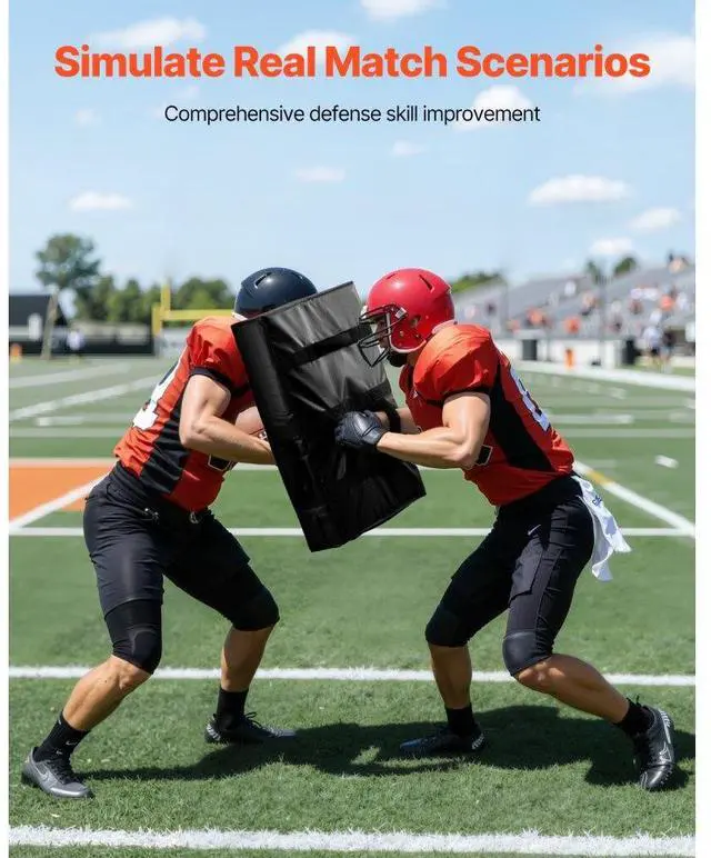 Alt view image 4 of 7 - VEVOR 24x16in Football Blocking Tackle Dummy Heavy Duty Kick Shield Pad Handles 1PCS