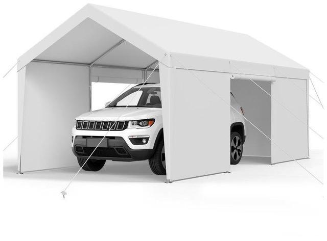 Main image of VEVOR Carport Car Canopy 10x20FT Heavy Duty Outdoor Car Shelter with Sidewalls White
