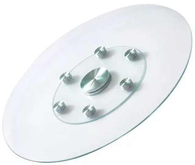 Main image of VEVOR 30 in Glass Lazy Susan Turntable, Tempered Glass Dining Table Centerpiece with 6 Rotating Wheels, 360° Smooth and Silent Spin Tabletop Rotating Tray, for Family Gatherings, Banquets & Weddings