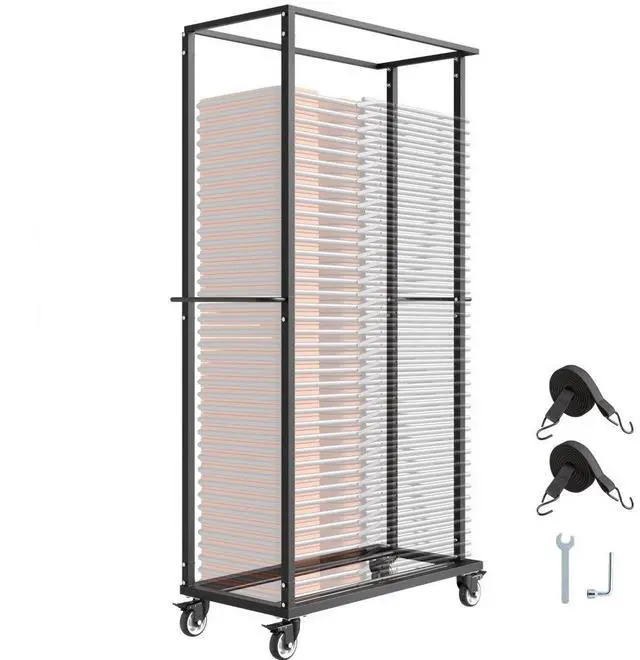 Main image of VEVOR Folding Chair Rack Cart for 60 Chairs of 500LBS Casters/Locking Wheels