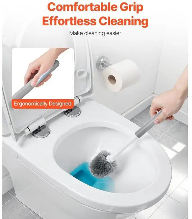 Alt view image 3 of 7 - VEVOR Toilet Brush and Plunger Set with PP Handle for Bathroom Deep Cleaning