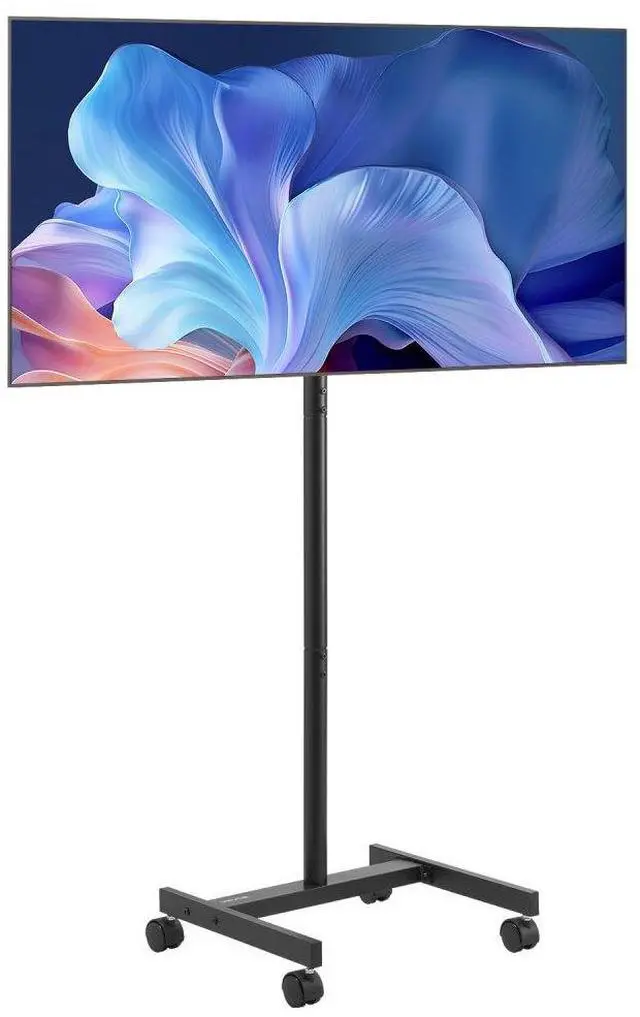 Main image of VEVOR Rolling TV Stand, Mobile TV Cart for 17-55 Inch Screens, Portrait to Landscape, Portable TV Stand with Wheels Holds up to 44 lbs for Living Room, Bedroom, Office, Outdoor, Max VESA 200x200mm