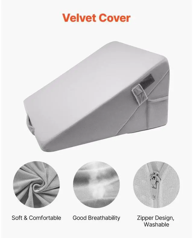 Alt view image 3 of 7 - VEVOR Orthopedic Bed Wedge Pillow Adjustable Washable for Back Leg Neck Sleeping