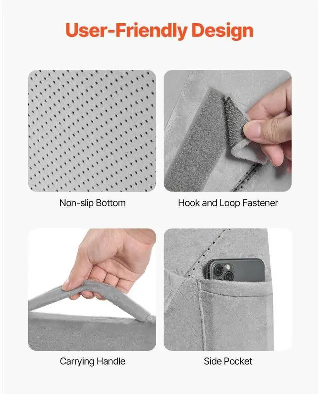 Alt view image 6 of 7 - VEVOR Orthopedic Bed Wedge Pillow Adjustable Washable for Back Leg Neck Sleeping