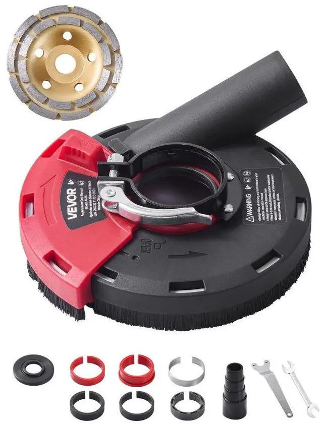 Main image of VEVOR Angle Grinder Dust Shroud 4-5 in 6 Clamping Washers & 5 in Grinding Wheel