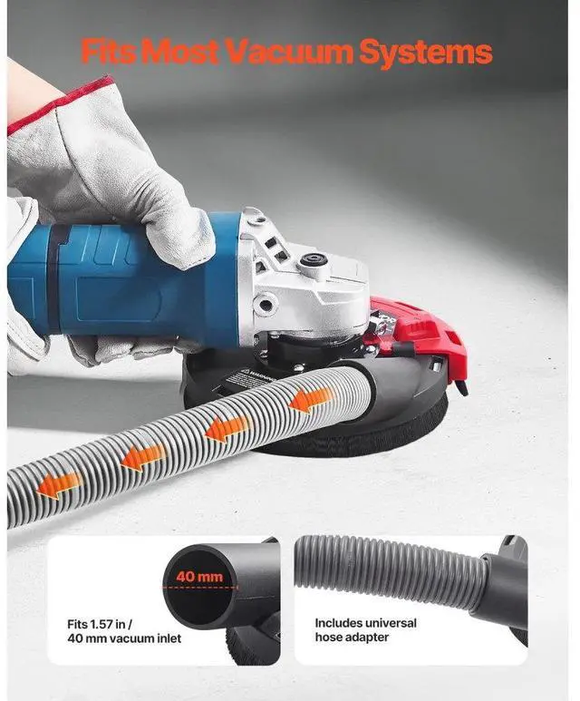 Alt view image 4 of 7 - VEVOR Angle Grinder Dust Shroud 4-5 in 6 Clamping Washers & 5 in Grinding Wheel