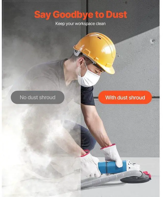 Alt view image 5 of 7 - VEVOR Angle Grinder Dust Shroud 4-5 in 6 Clamping Washers & 5 in Grinding Wheel