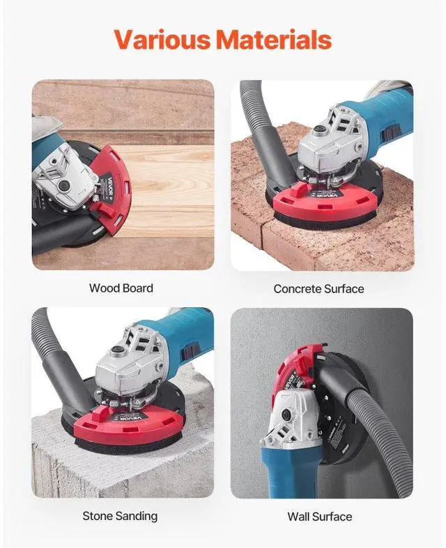 Alt view image 6 of 7 - VEVOR Angle Grinder Dust Shroud 4-5 in 6 Clamping Washers & 5 in Grinding Wheel