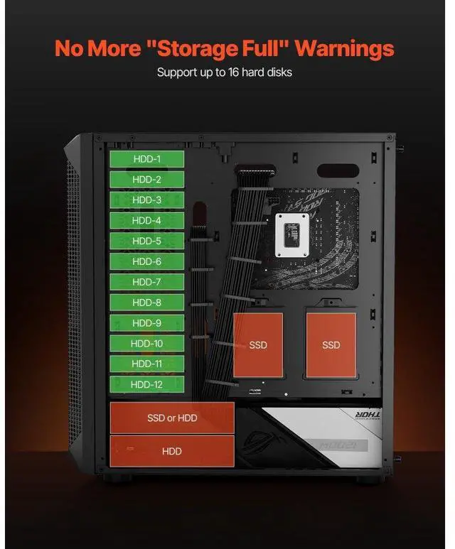 Alt view image 3 of 7 - VEVOR PC Gaming Case Mid-Tower Computer Case with 4 x 120 mm Fans for ATX/M-ATX/ITX
