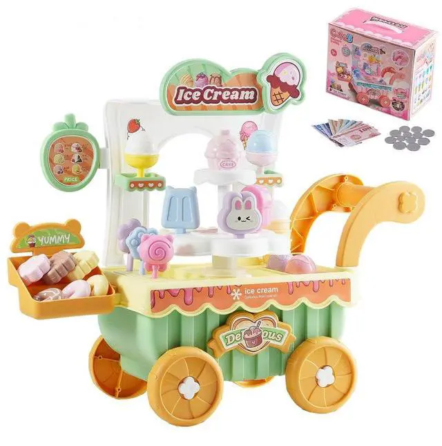 Main image of VEVOR Ice Cream Cart for Kids Pretend Play Ice Cream Shop for Kids Aged 3+