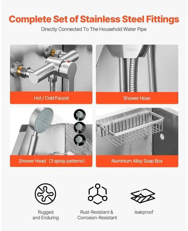 Alt view image 5 of 7 - 34 inch Dog Grooming Bath Tub Stainless Steel w Faucet for Pets